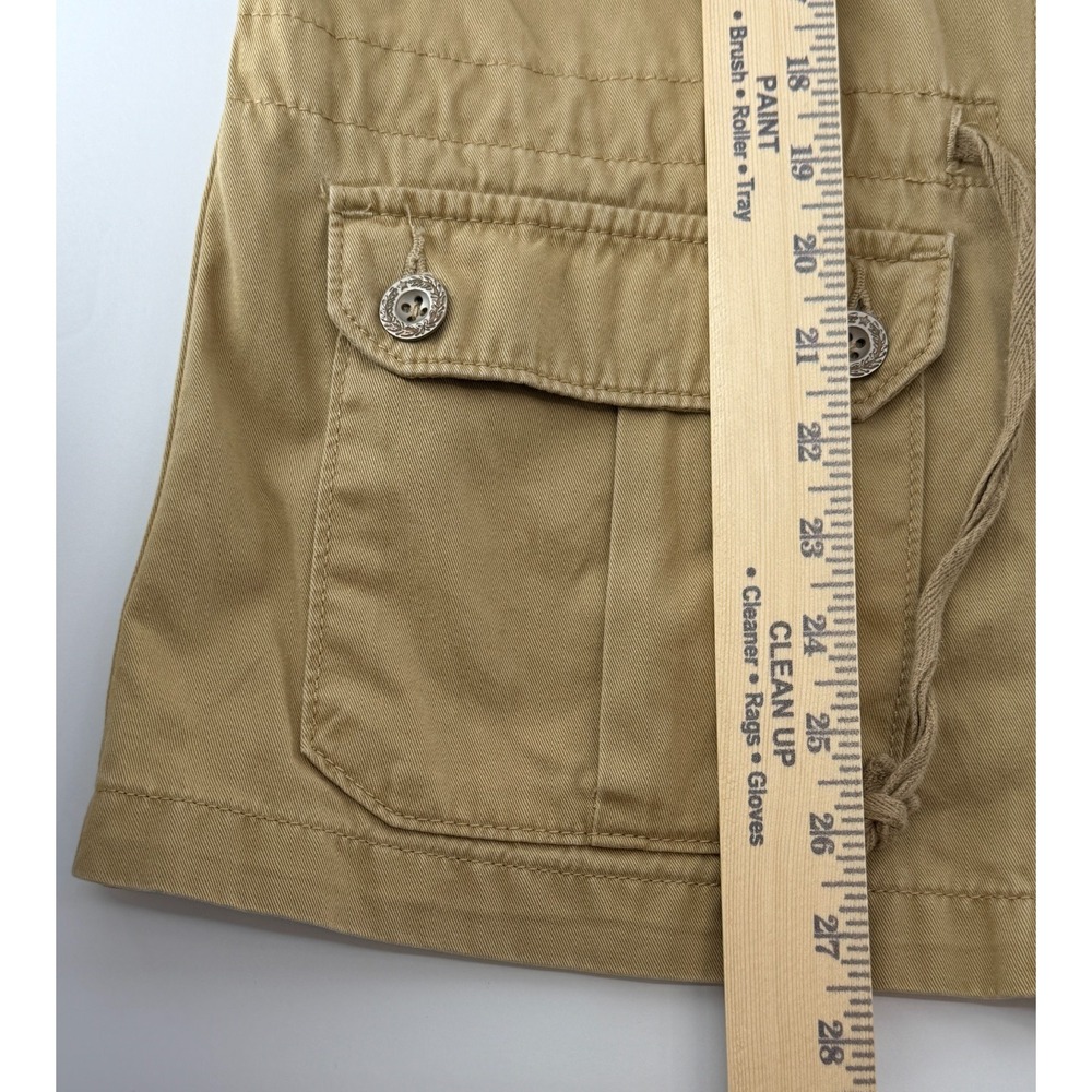 Levi's Womens Utility Jacket Medium Tan Safari Military Field Cotton Drawstring - Picture 9 of 9